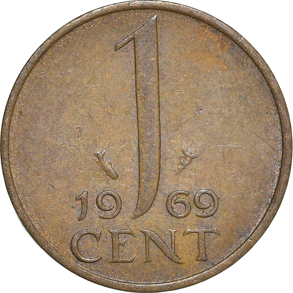 Moneda, Países Bajos, Cent, 1969