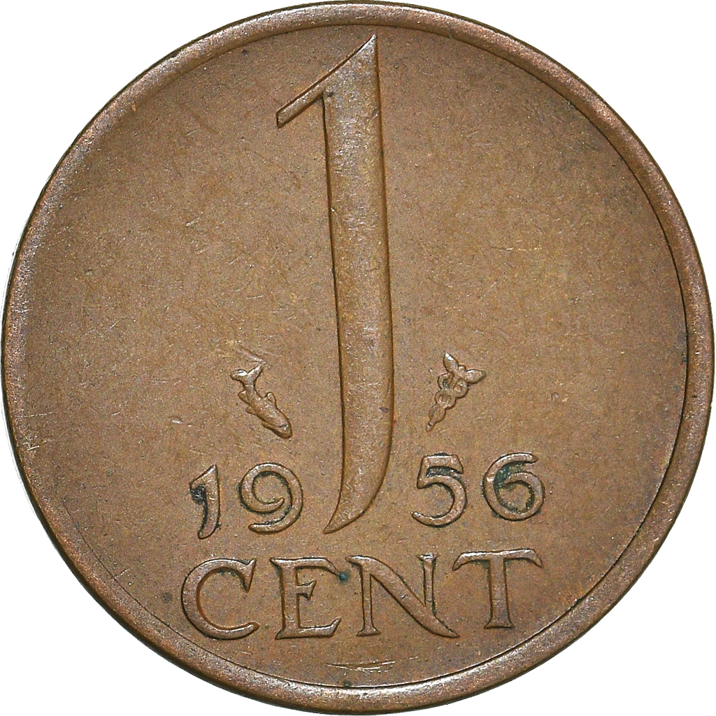 Moneda, Países Bajos, Cent, 1956