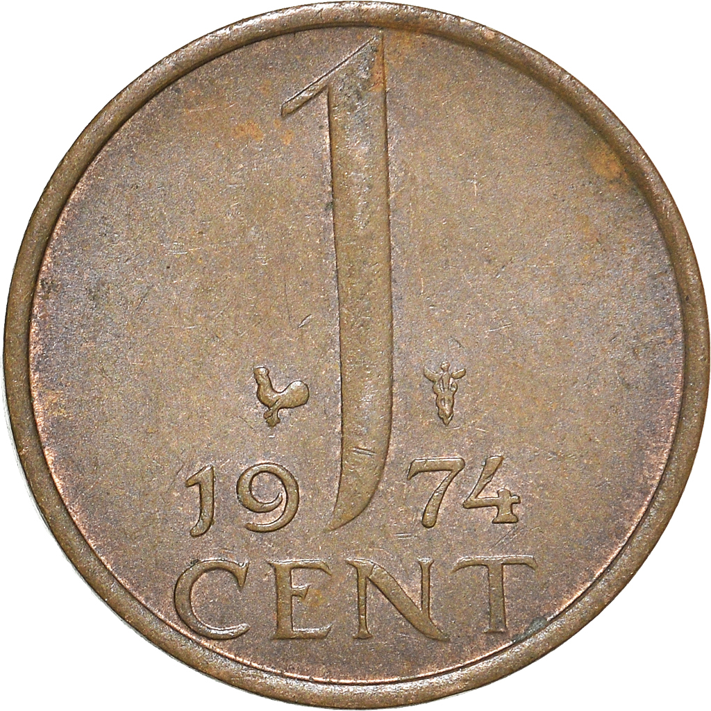 Moneda, Países Bajos, Cent, 1974