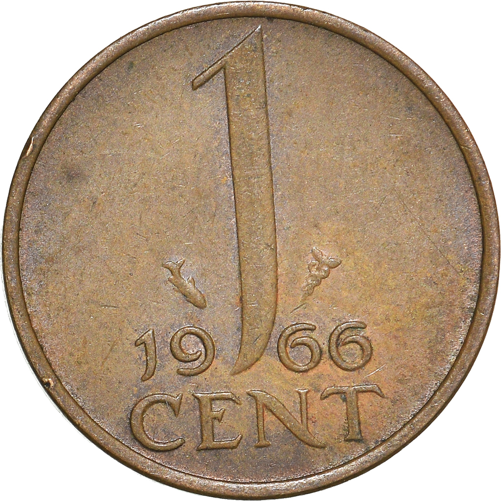 Moneda, Países Bajos, Cent, 1966