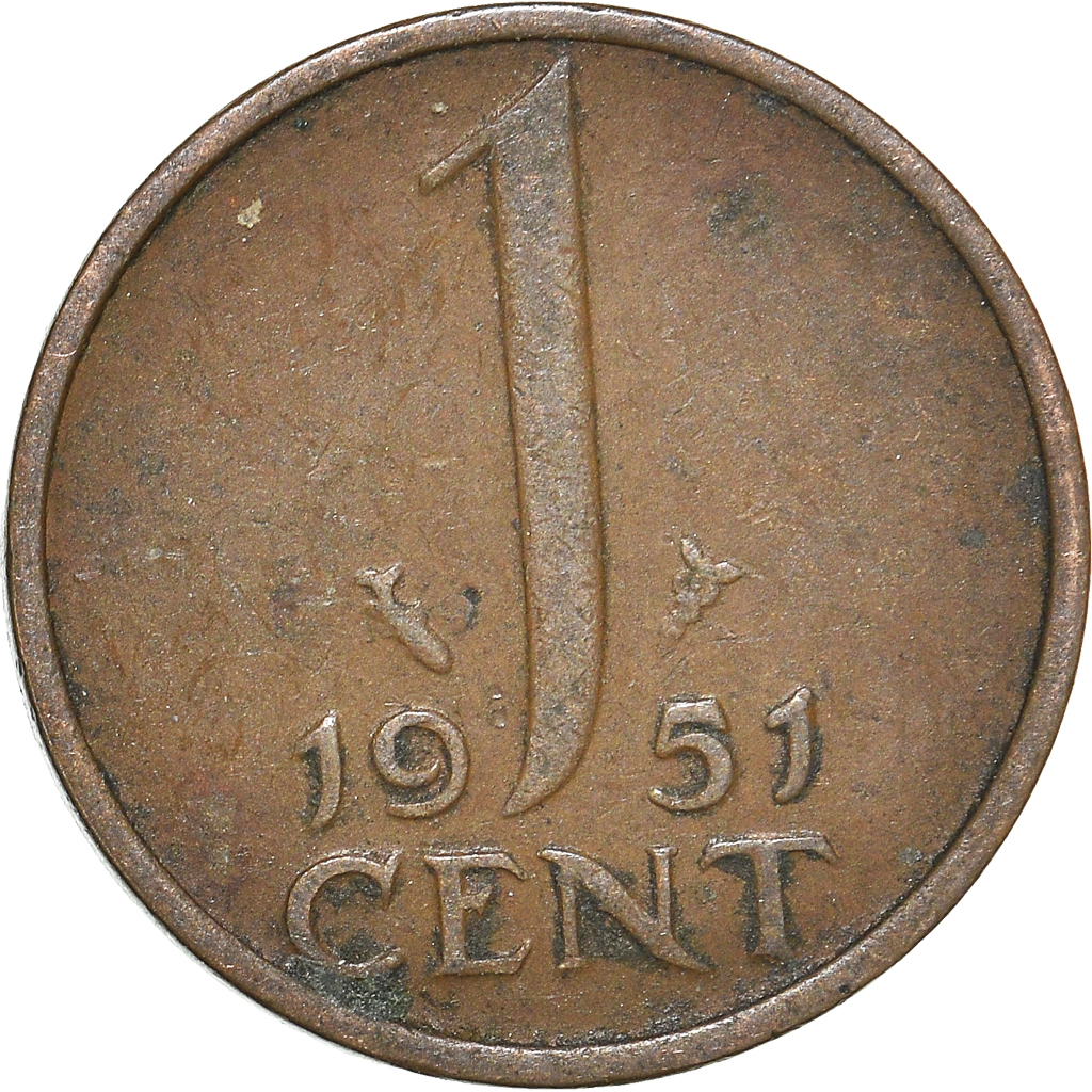 Moneda, Países Bajos, Cent, 1951
