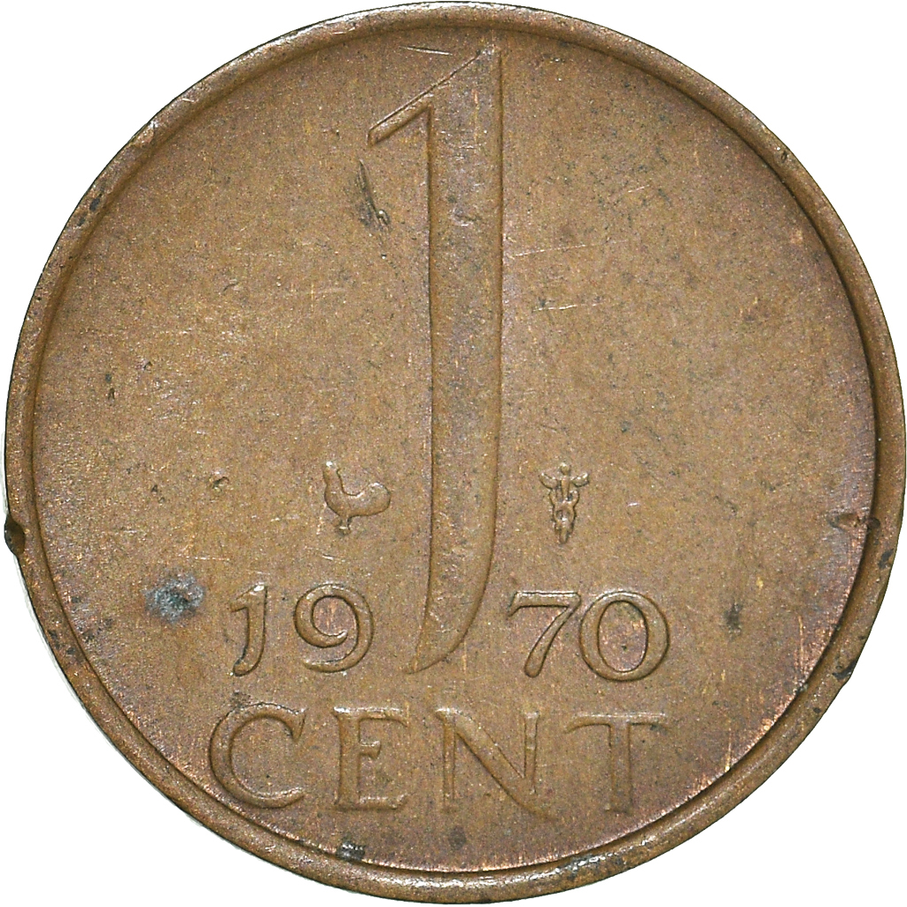 Moneda, Países Bajos, Cent, 1970