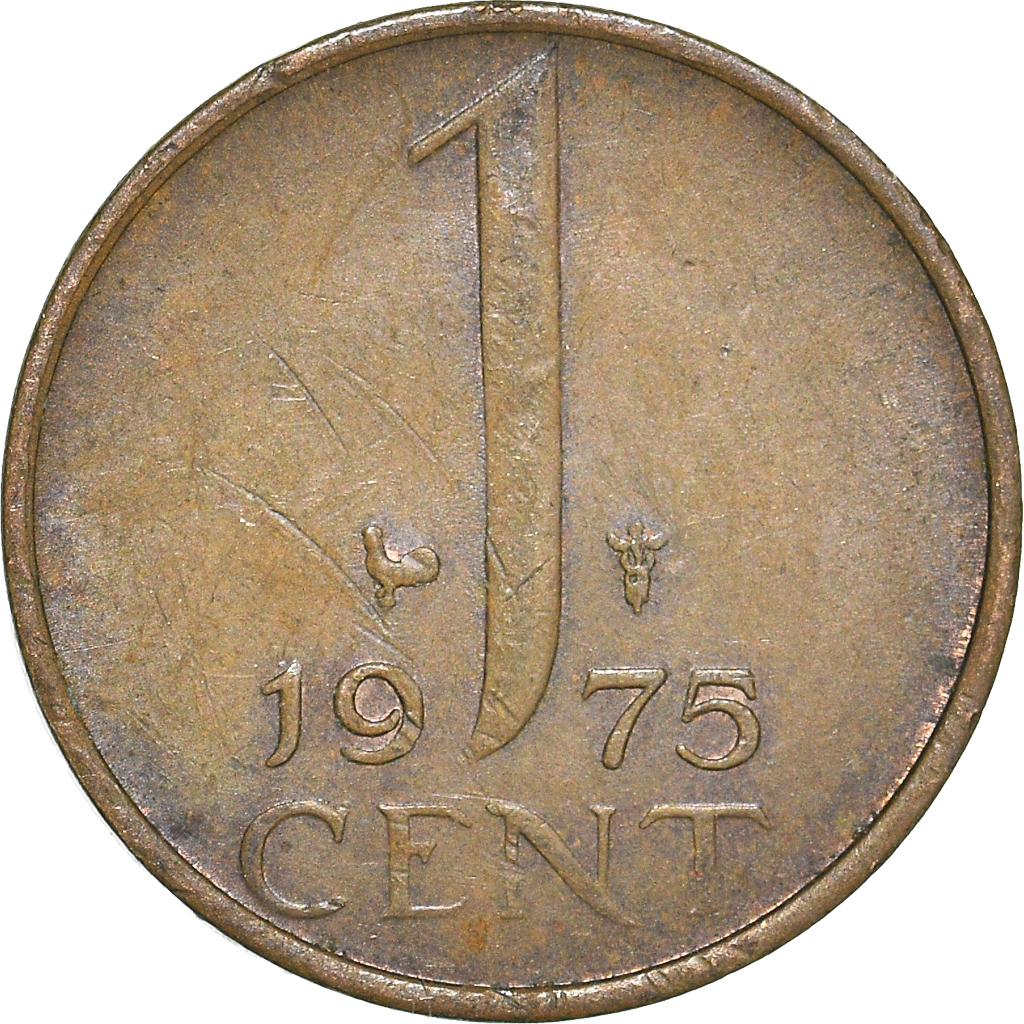 Moneda, Países Bajos, Cent, 1975