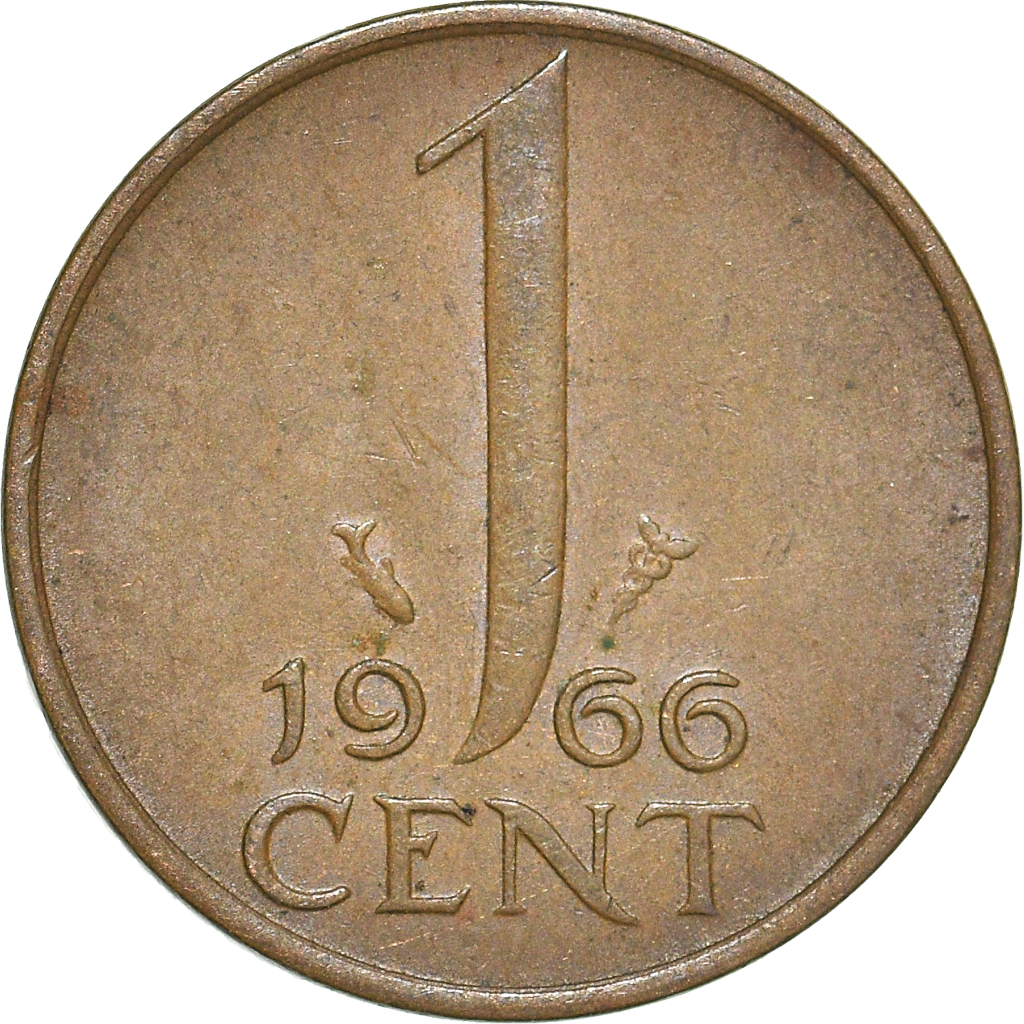 Moneda, Países Bajos, Cent, 1966