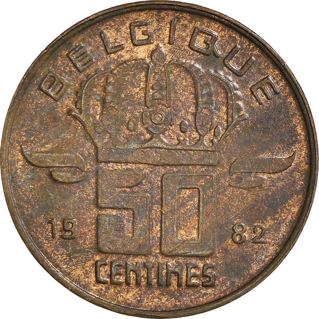 Moneda, Bélgica, 50 Centimes, 1982