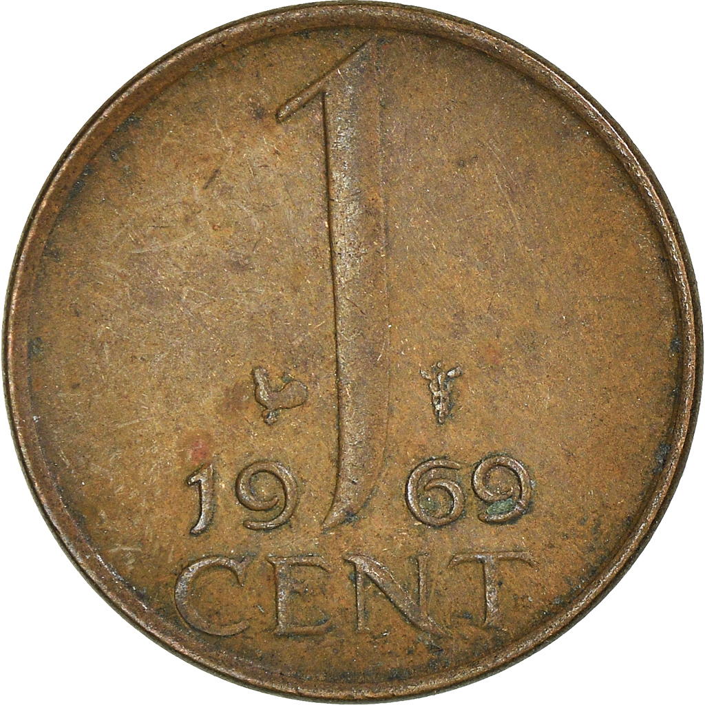 Moneda, Países Bajos, Cent, 1969