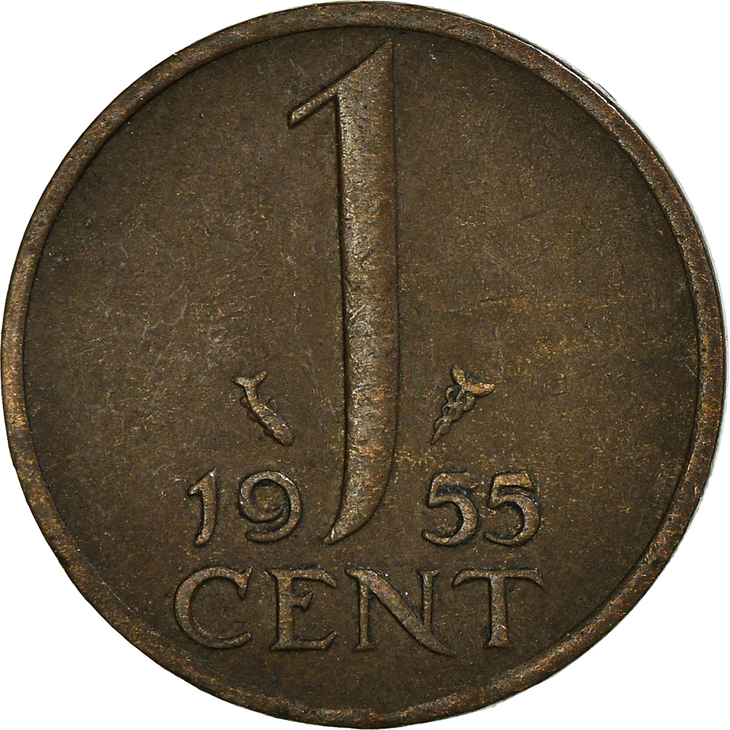 Moneda, Países Bajos, Cent, 1955