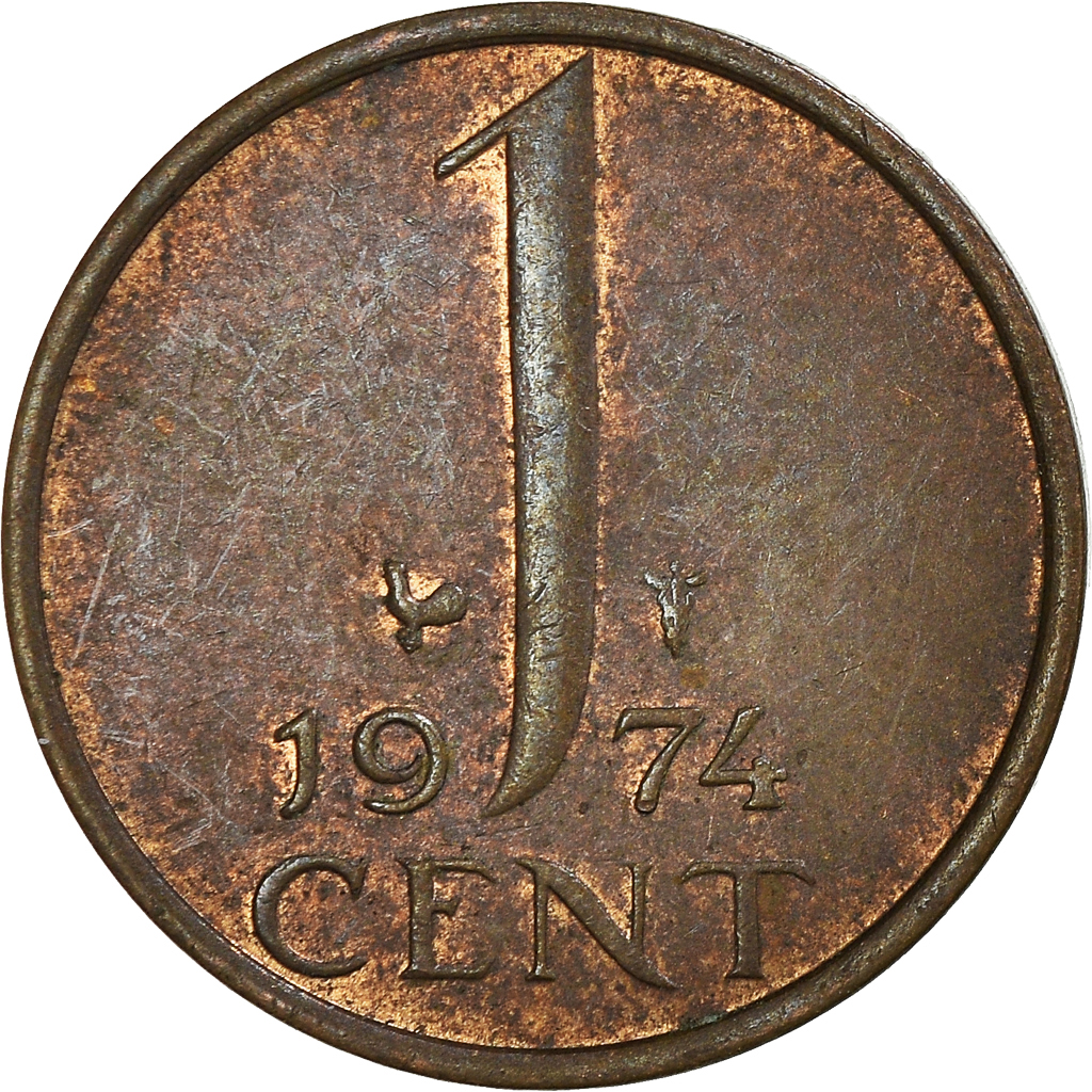 Moneda, Países Bajos, Cent, 1974