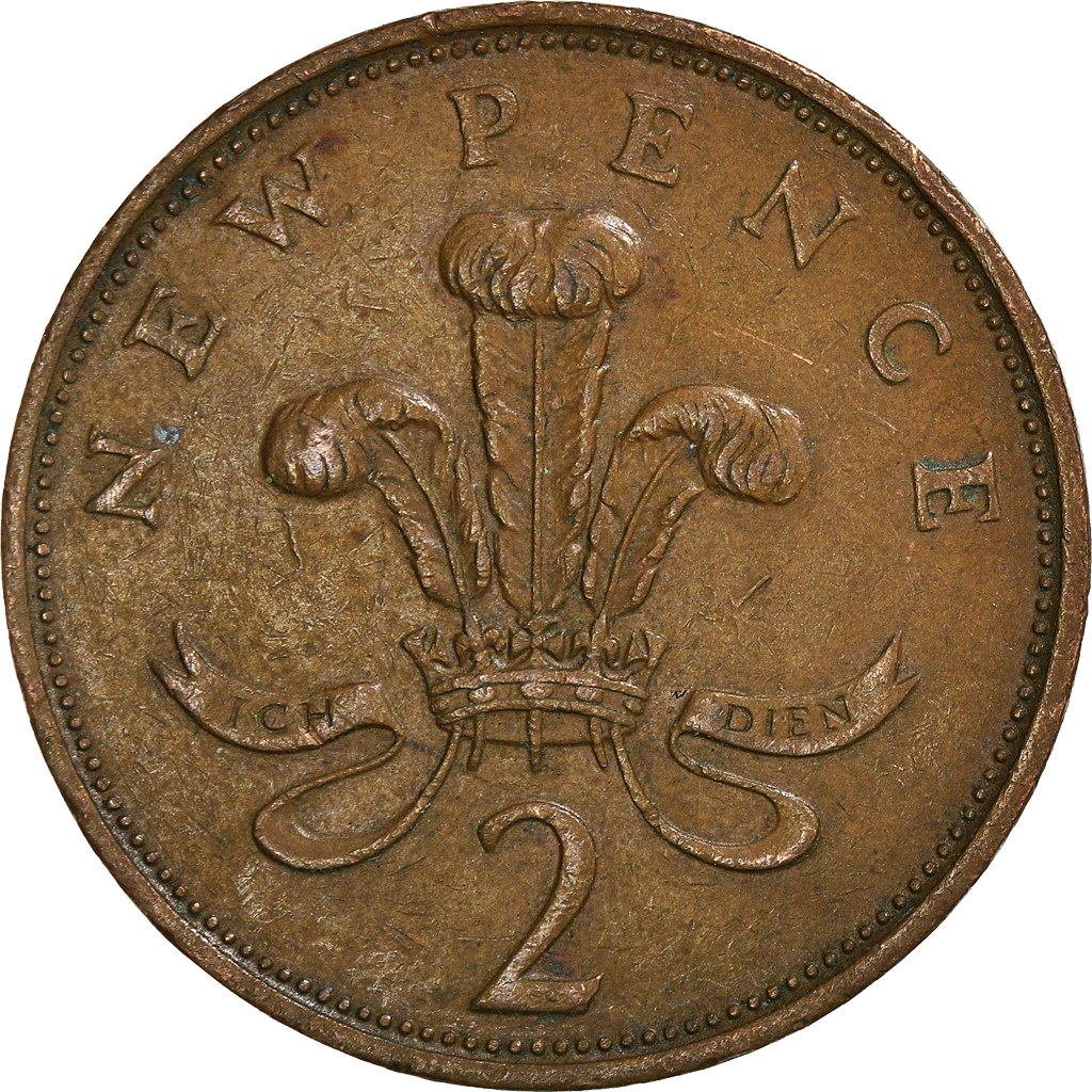 Moneda, Gran Bretaña, 2 New Pence, 1977