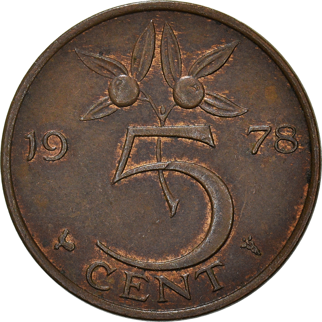 Moneda, Países Bajos, 5 Cents, 1978