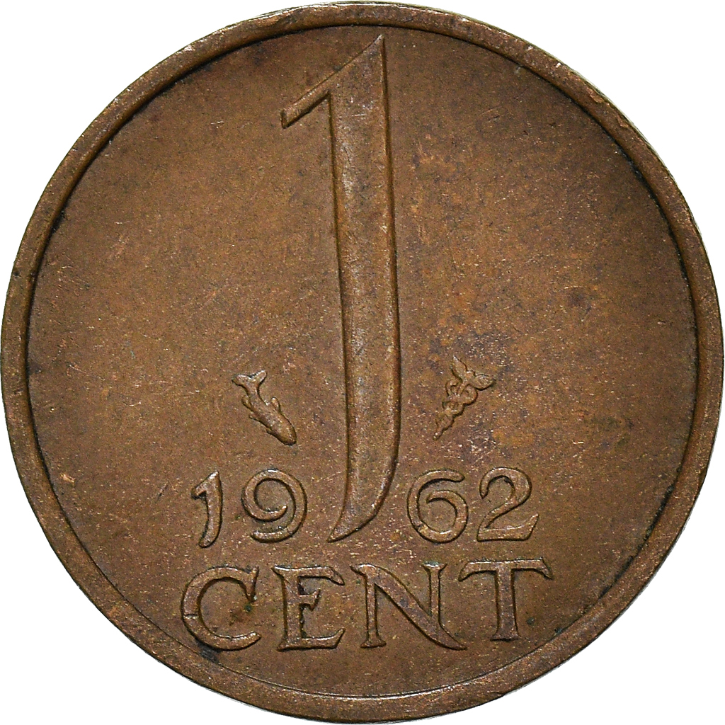Moneda, Países Bajos, Cent, 1962
