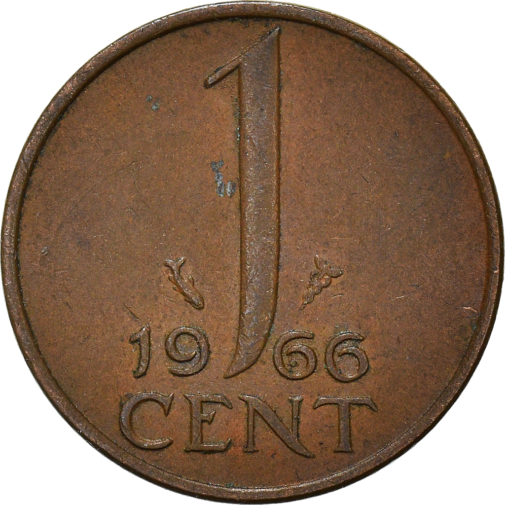 Moneda, Países Bajos, Cent, 1966