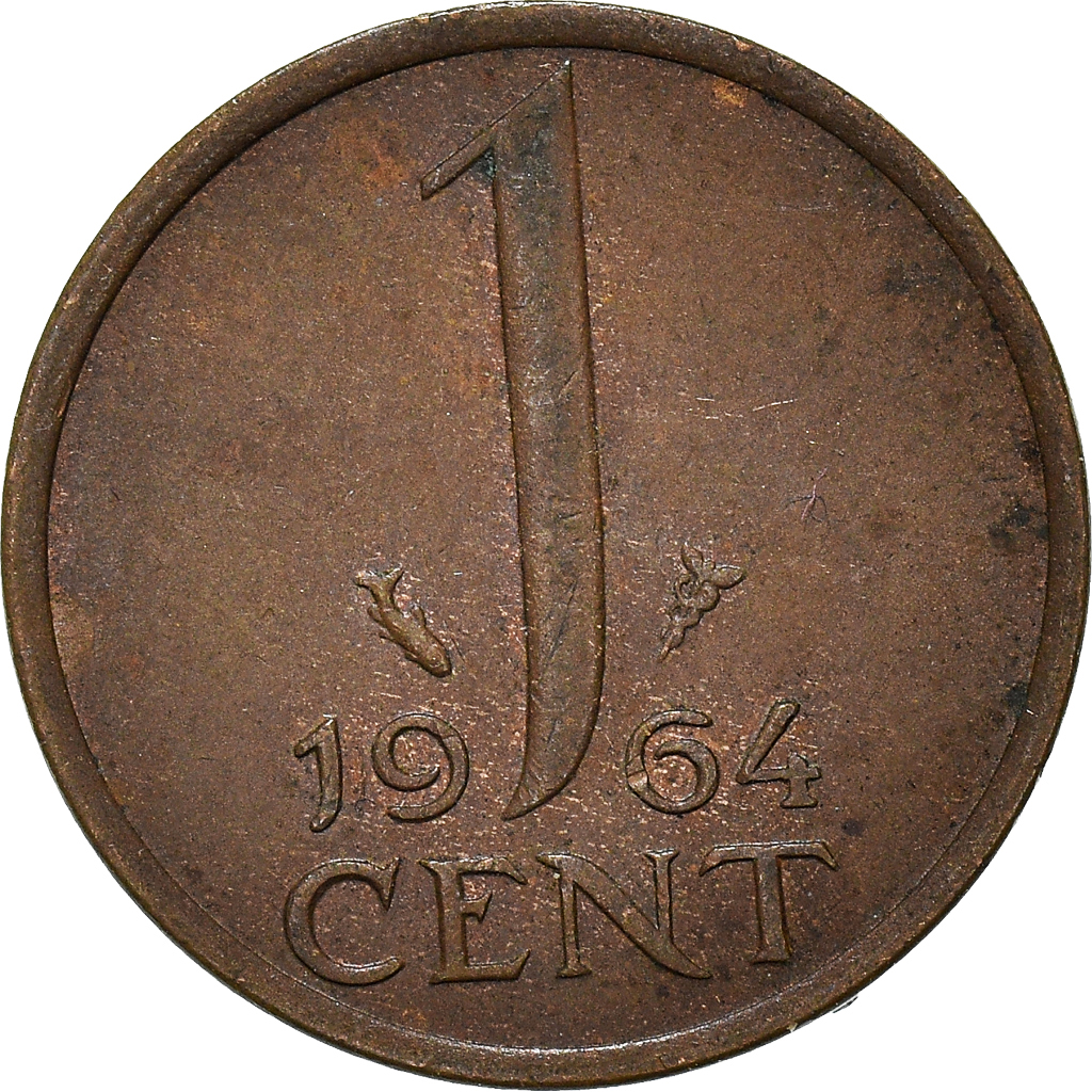 Moneda, Países Bajos, Cent, 1964