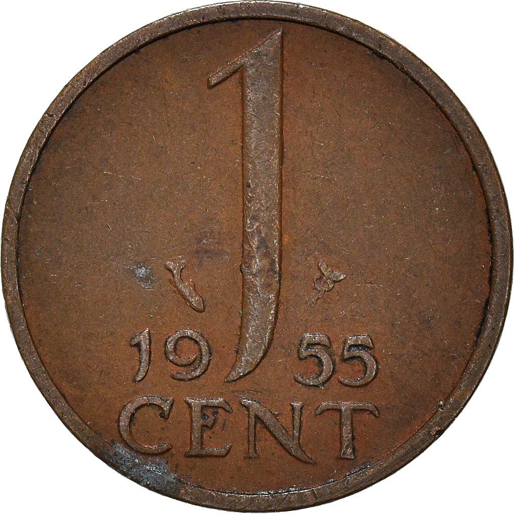 Moneda, Países Bajos, Cent, 1955