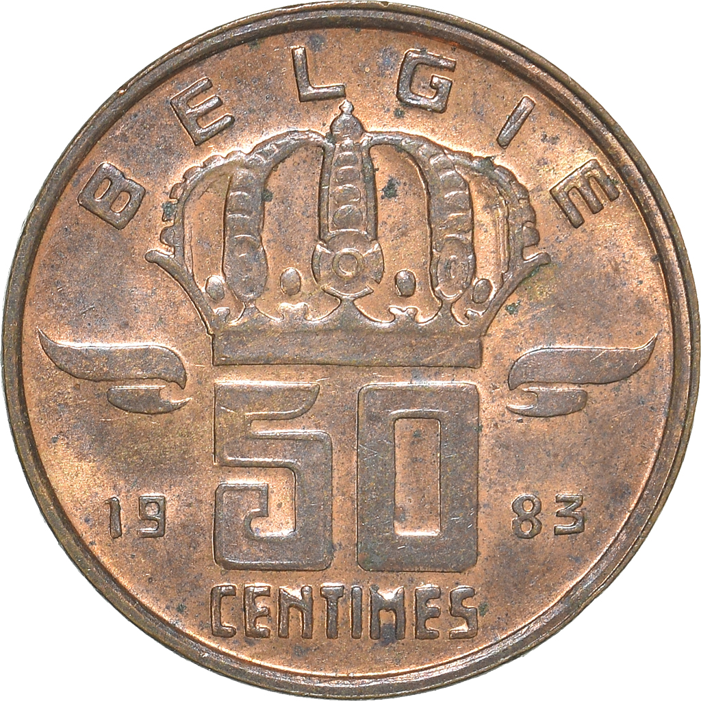 Moneda, Bélgica, 50 Centimes, 1983
