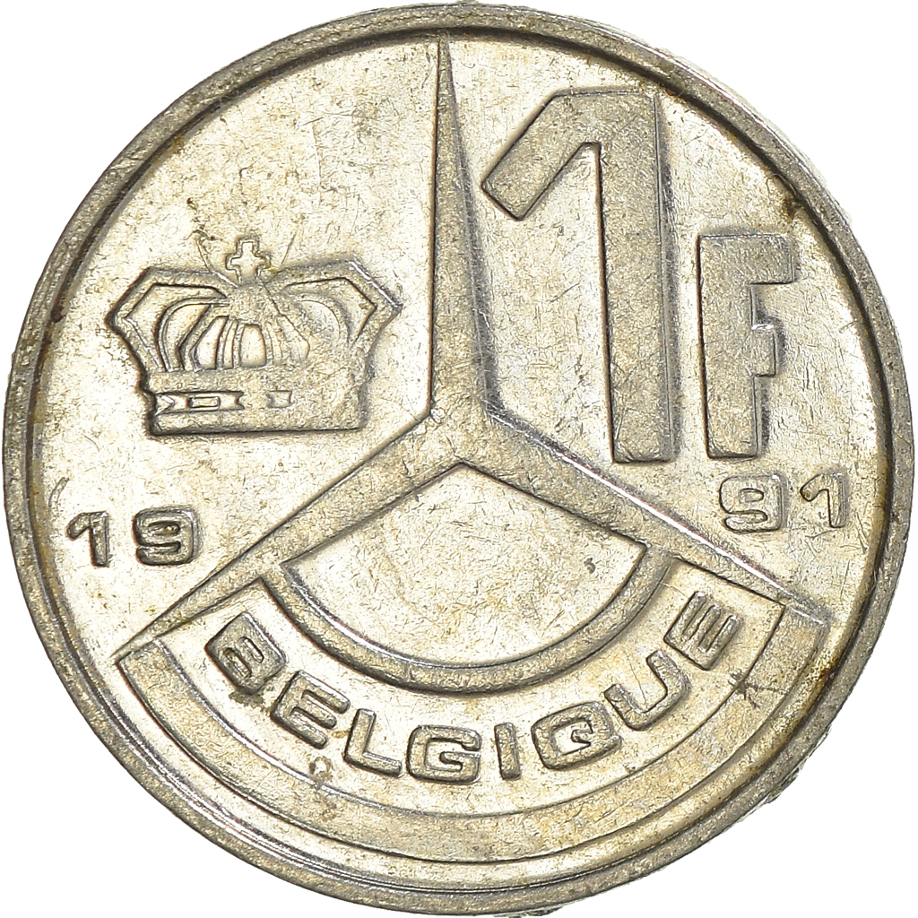 Moneda, Bélgica, Franc, 1991