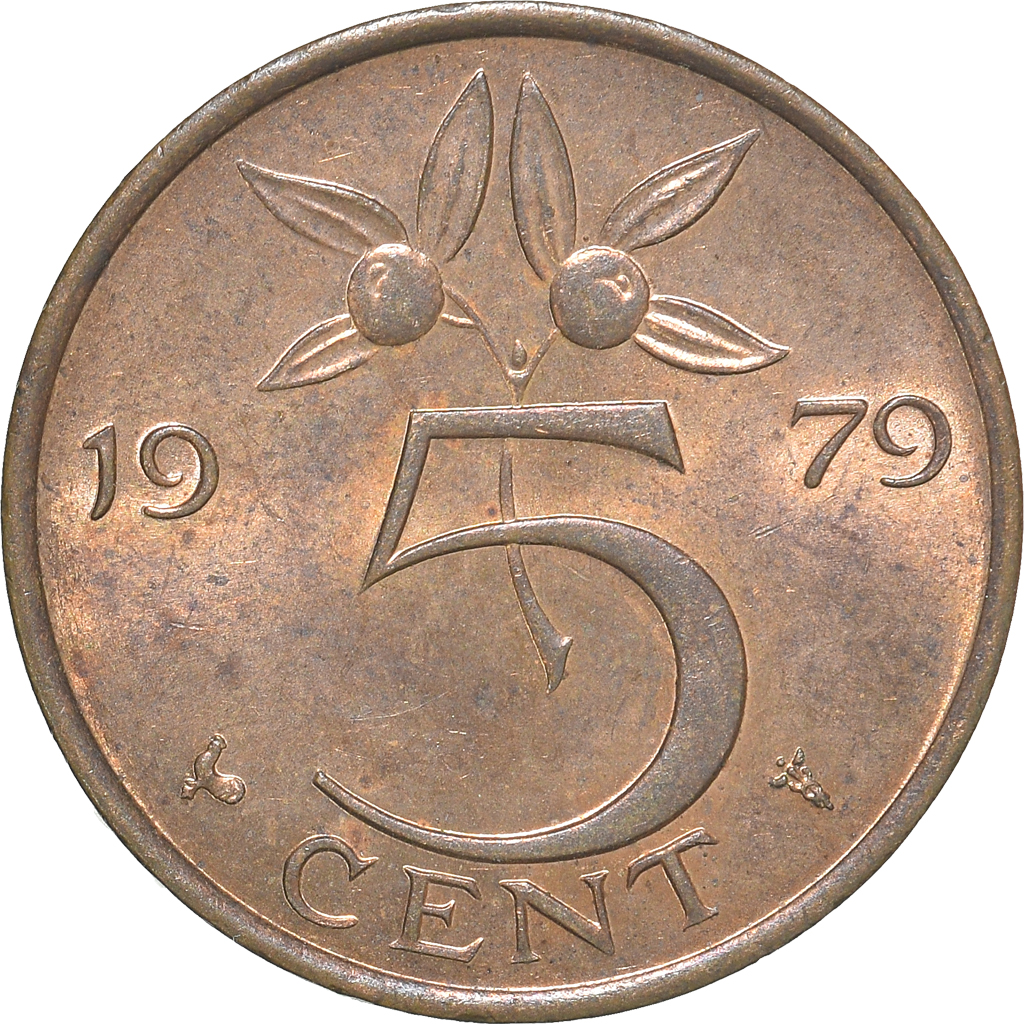 Moneda, Países Bajos, 5 Cents, 1979