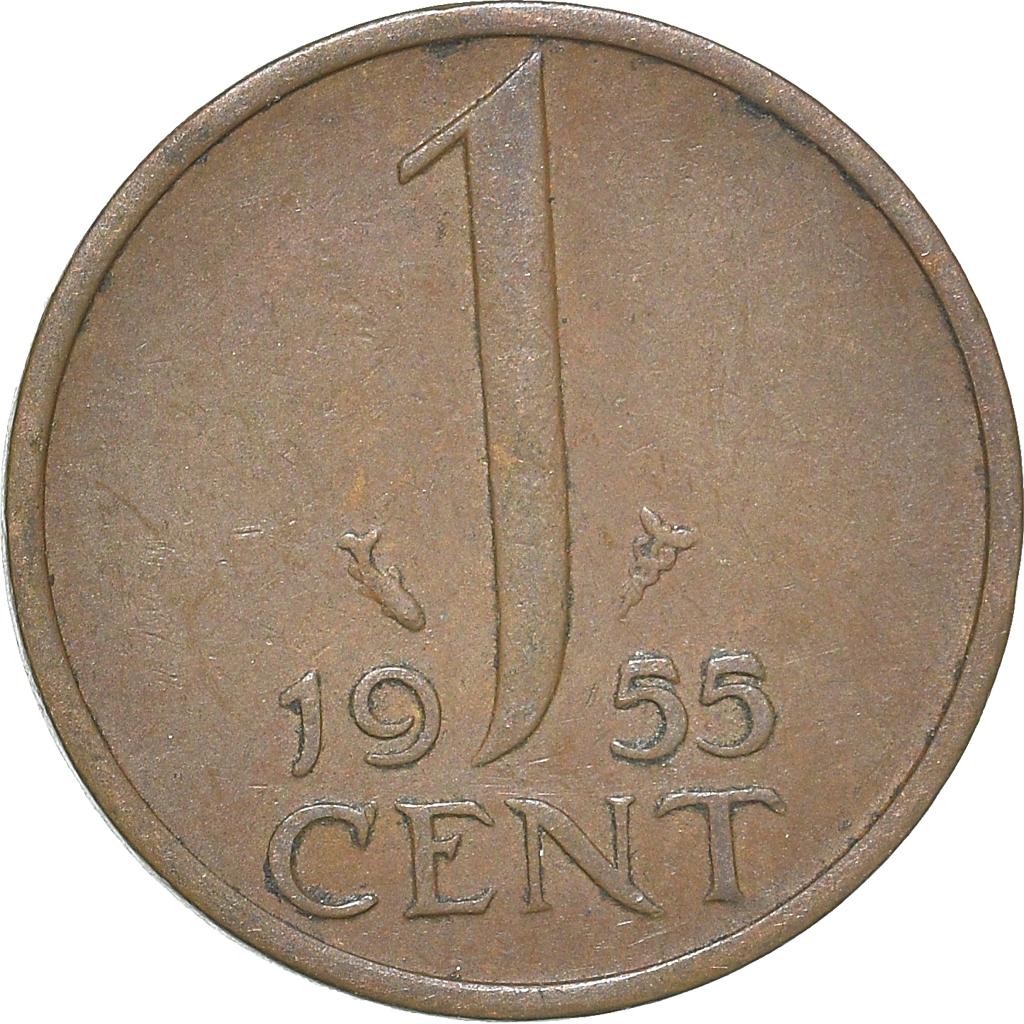 Moneda, Países Bajos, Cent, 1955