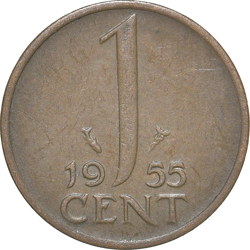 Moneda, Países Bajos, Cent, 1955
