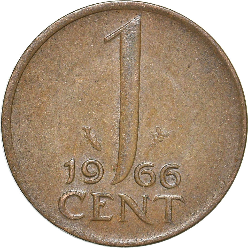 Moneda, Países Bajos, Cent, 1966