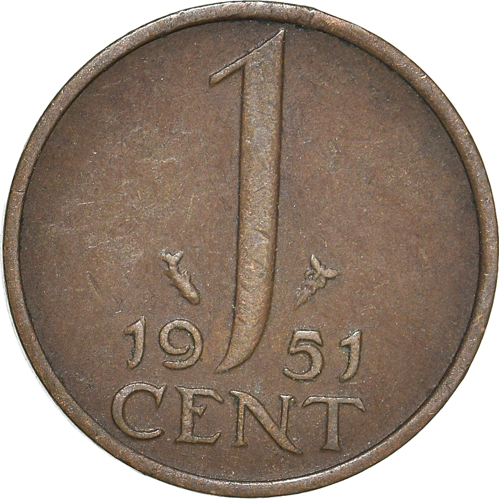 Moneda, Países Bajos, Cent, 1951