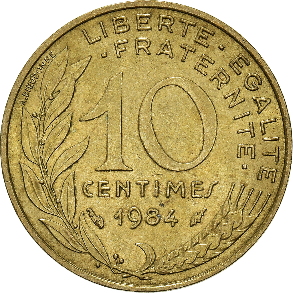 Moneda, Francia, 10 Centimes, 1984