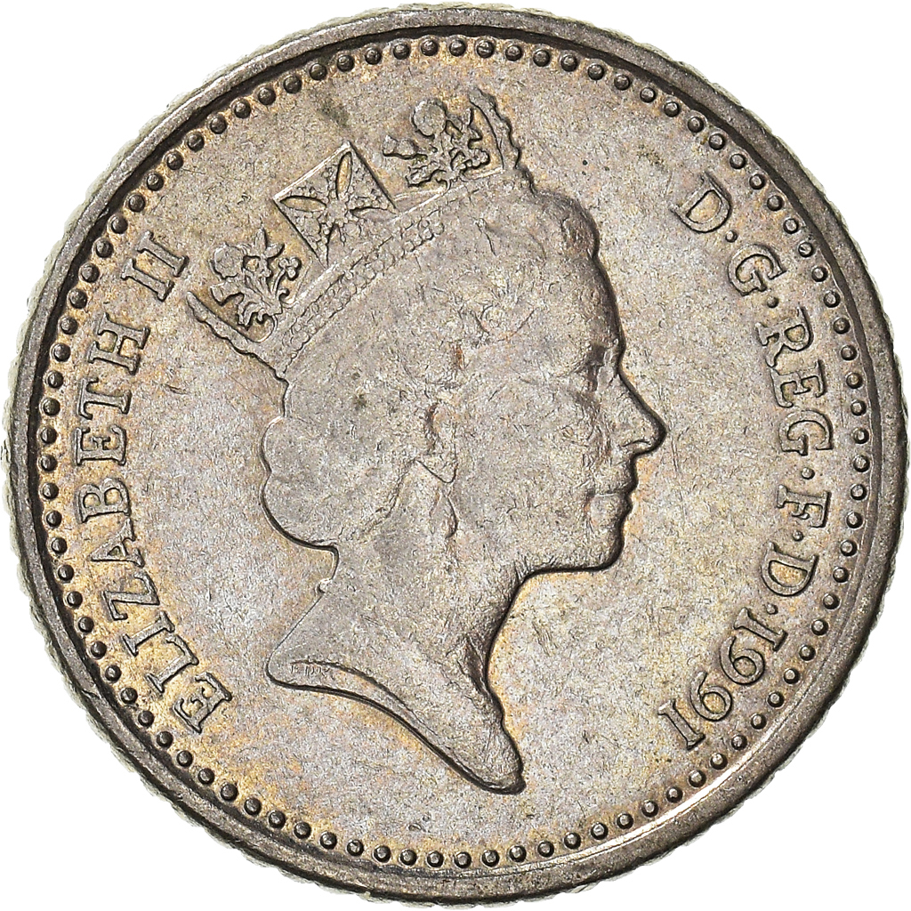 Moneda, Gran Bretaña, 5 Pence, 1991