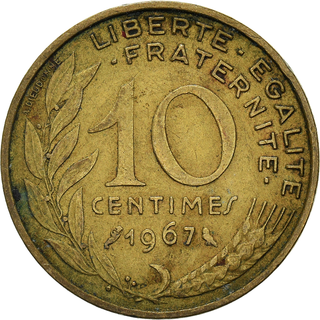 Moneda, Francia, 10 Centimes, 1967