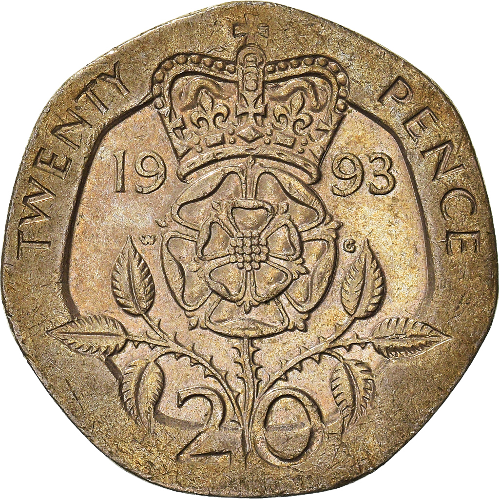 Moneda, Gran Bretaña, 20 Pence, 1993