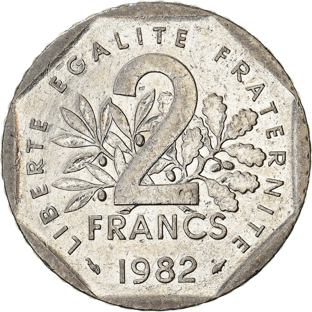 Moneda, Francia, 2 Francs, 1982