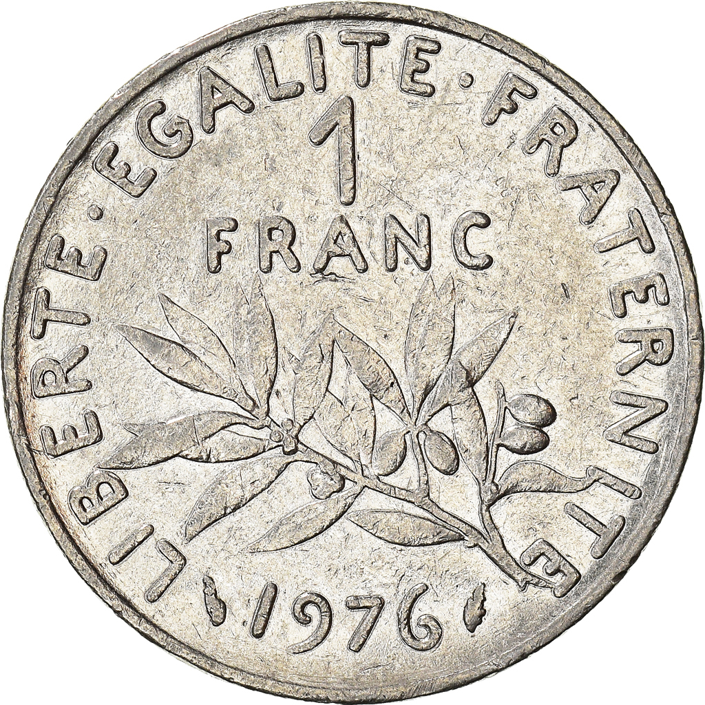 Moneda, Francia, Franc, 1976