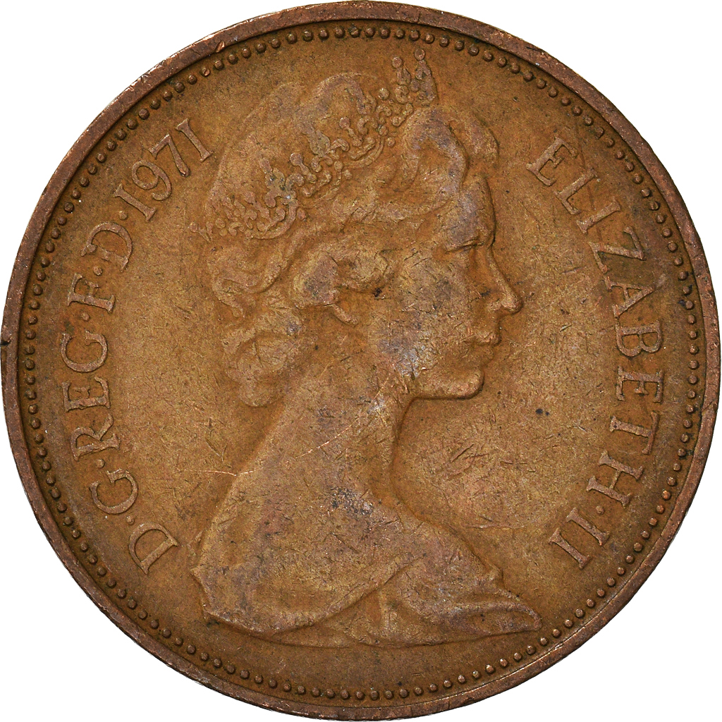 Moneda, Gran Bretaña, 2 New Pence, 1971