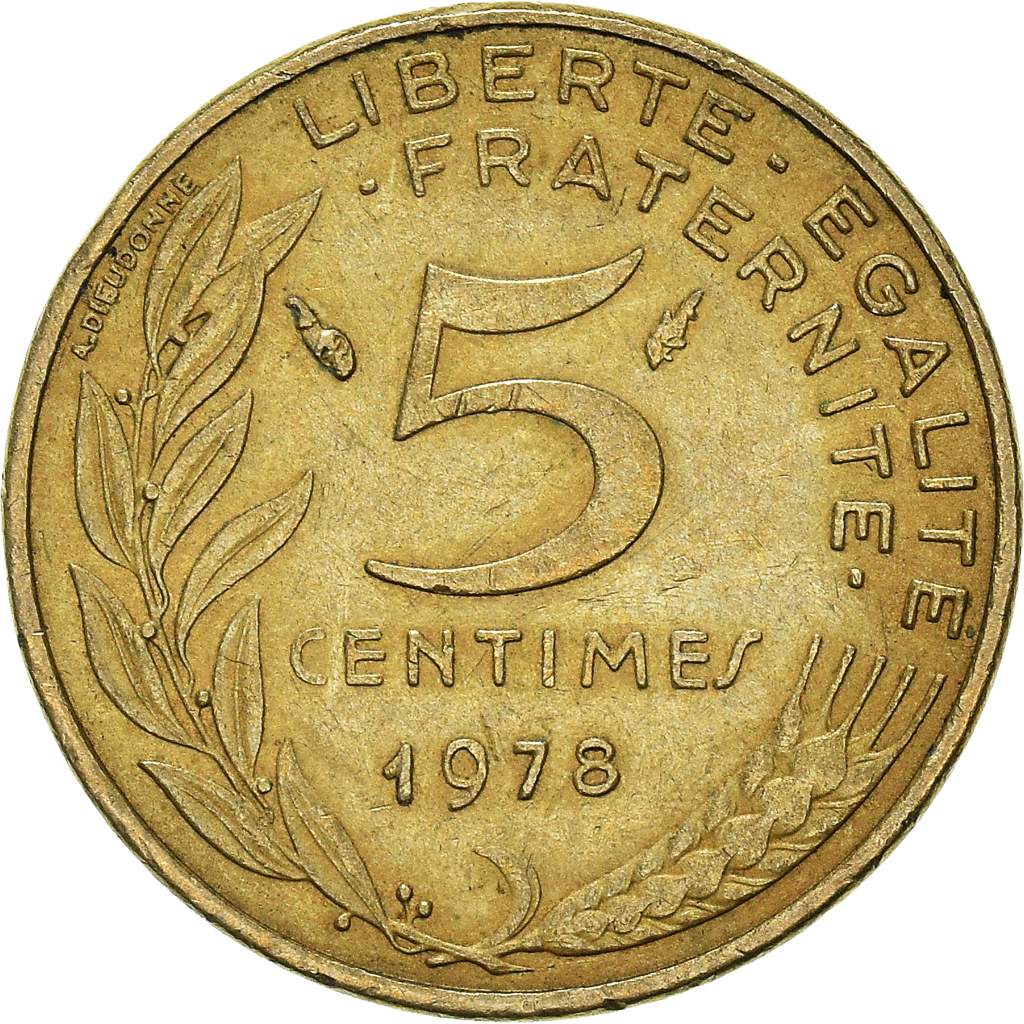 Moneda, Francia, 5 Centimes, 1978