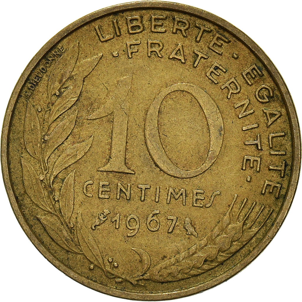 Moneda, Francia, 10 Centimes, 1967