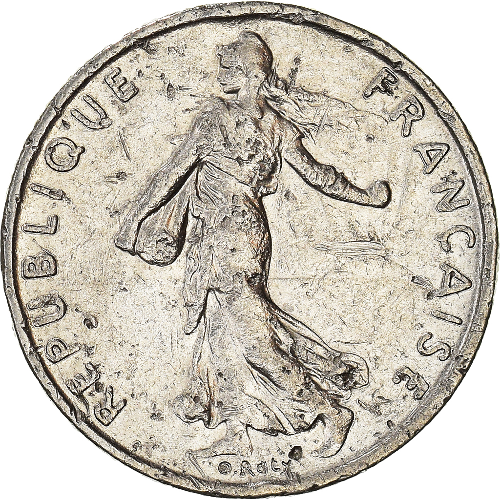 Moneda, Francia, 1/2 Franc, 1976