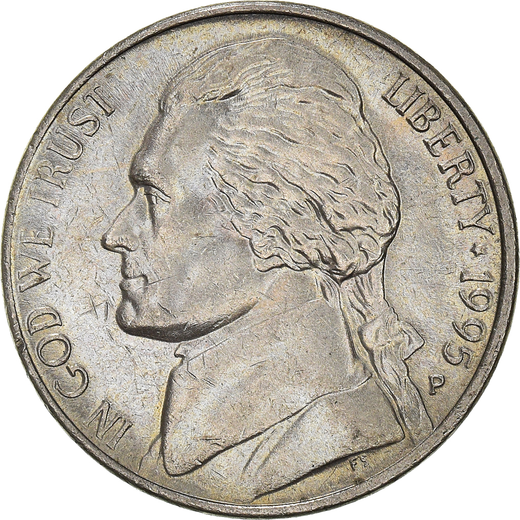 Moneda, Estados Unidos, 5 Cents, 1995