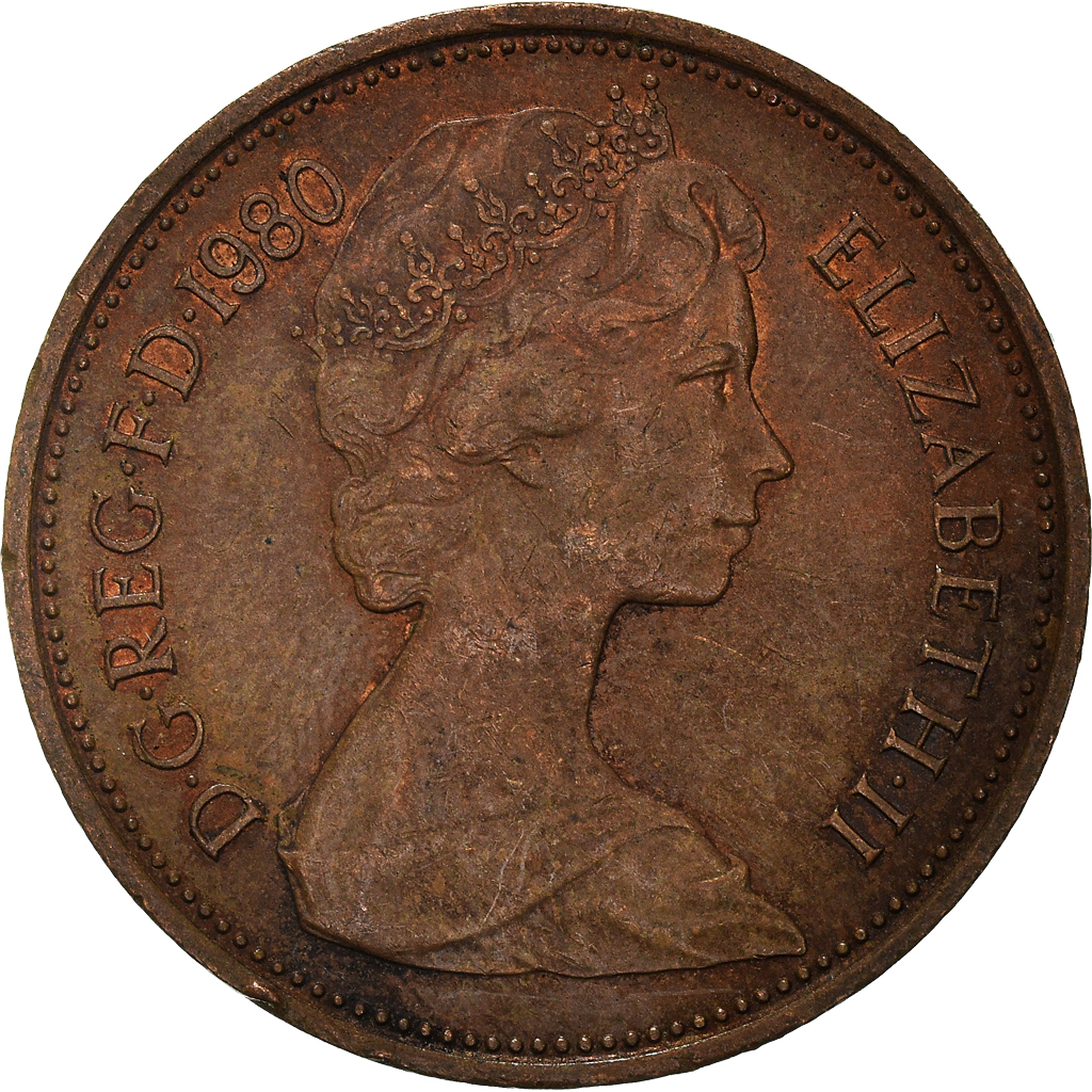 Moneda, Gran Bretaña, 2 New Pence, 1980