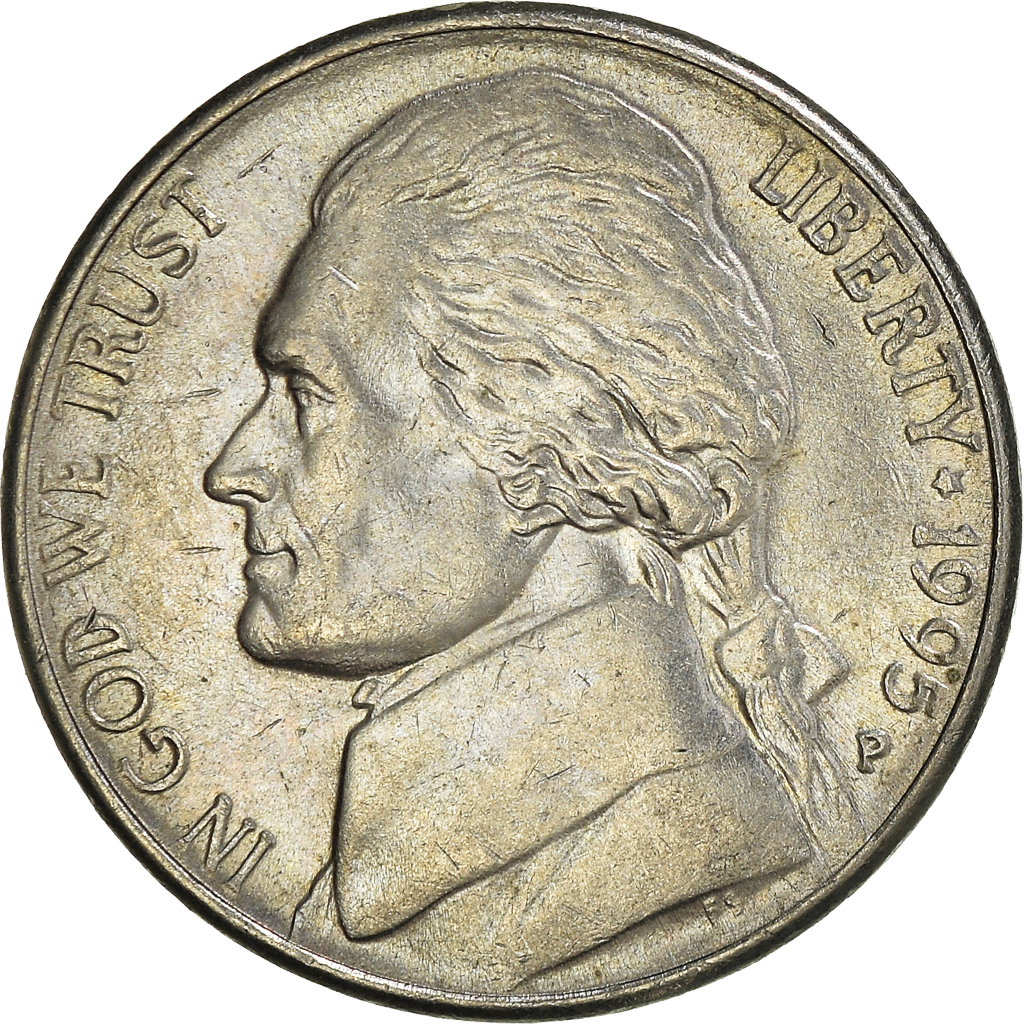 Moneda, Estados Unidos, 5 Cents, 1995