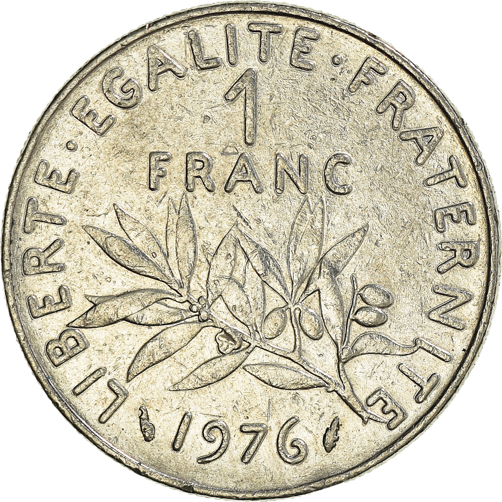 Moneda, Francia, Franc, 1976