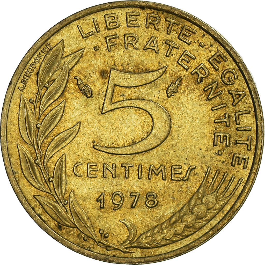 Moneda, Francia, 5 Centimes, 1978