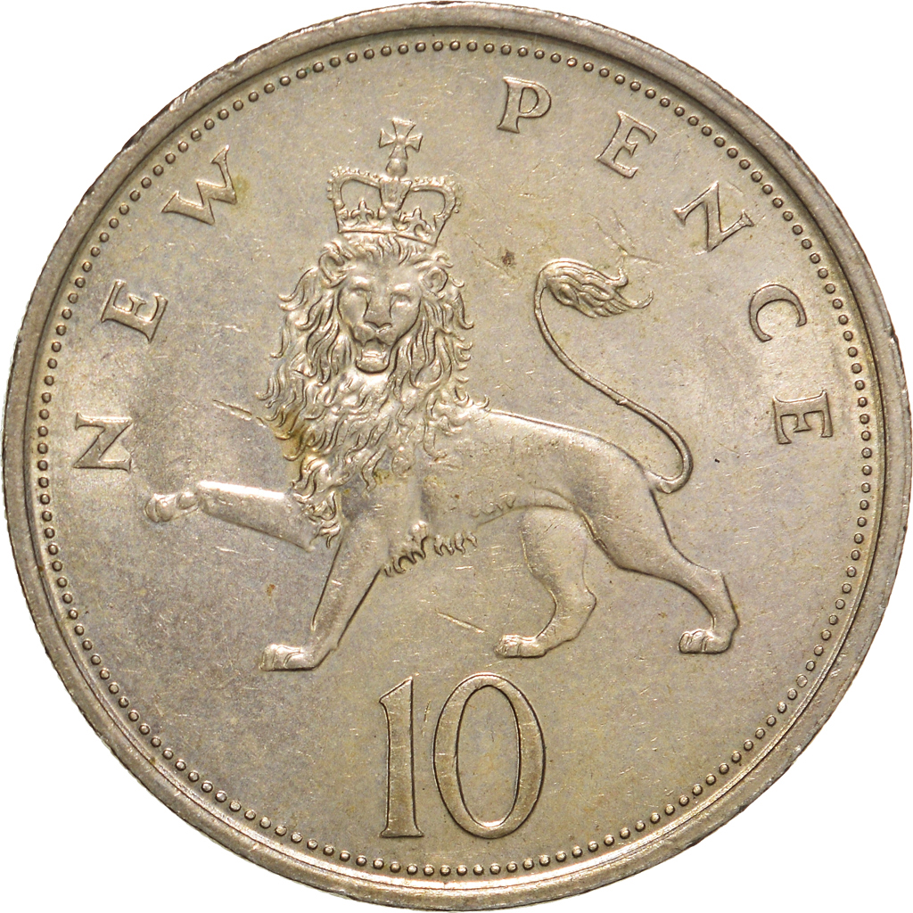 Moneda, Gran Bretaña, 10 New Pence, 1979