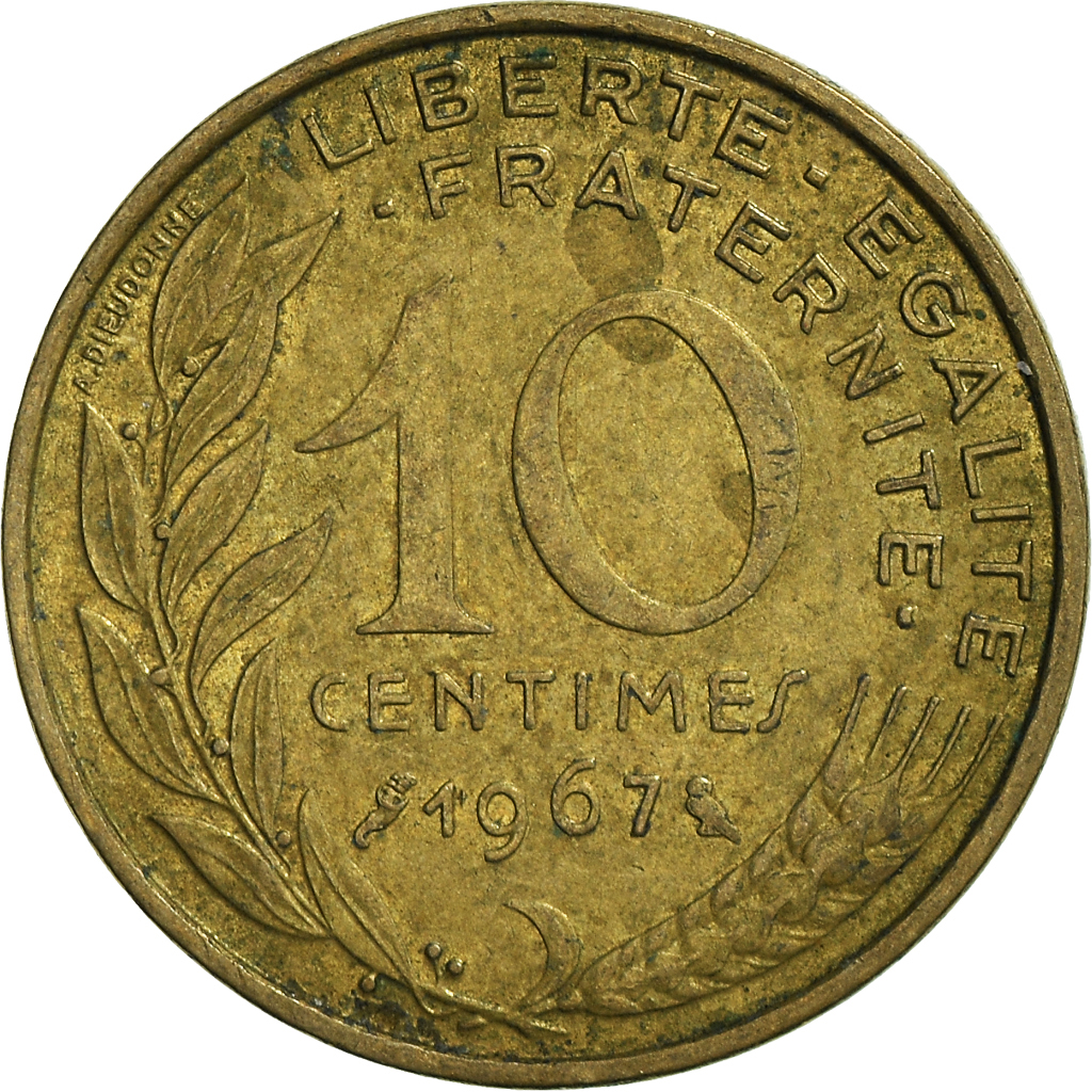 Moneda, Francia, 10 Centimes, 1967