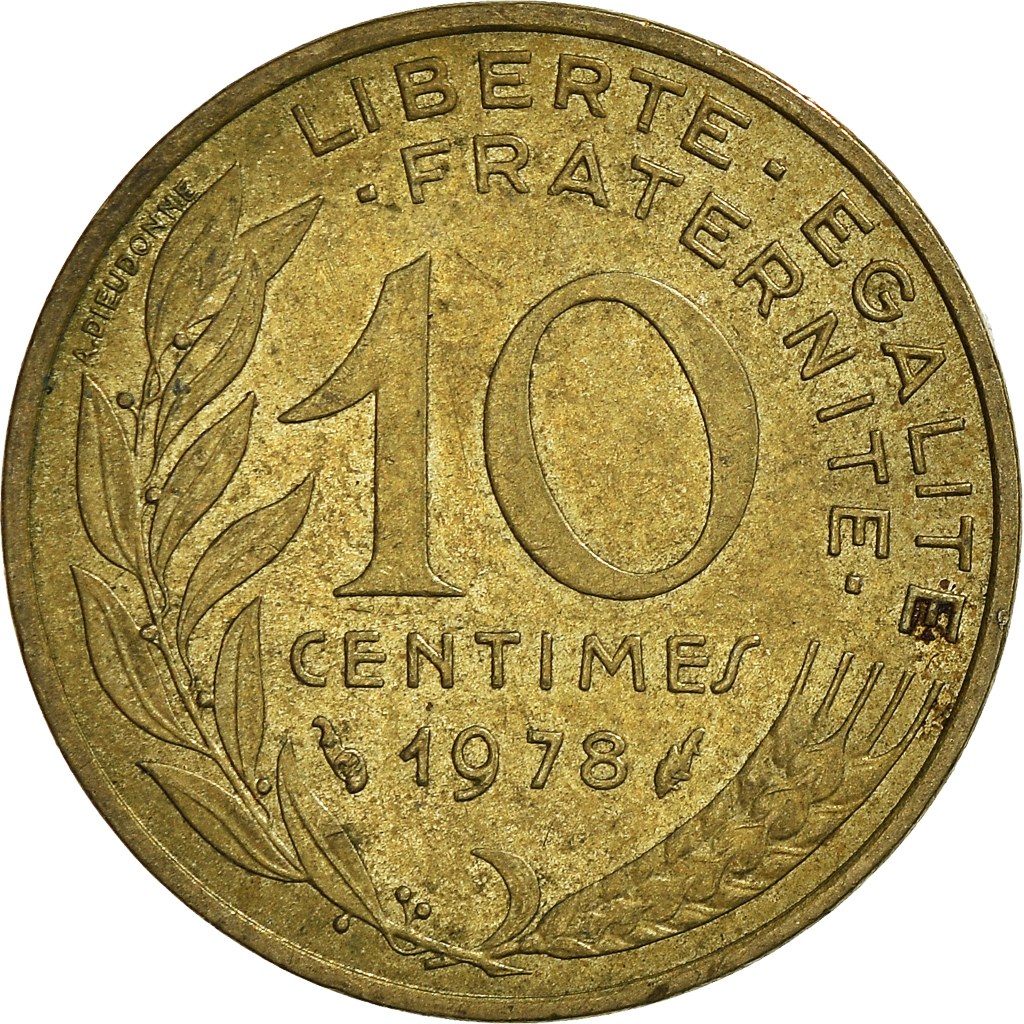Moneda, Francia, 10 Centimes, 1978