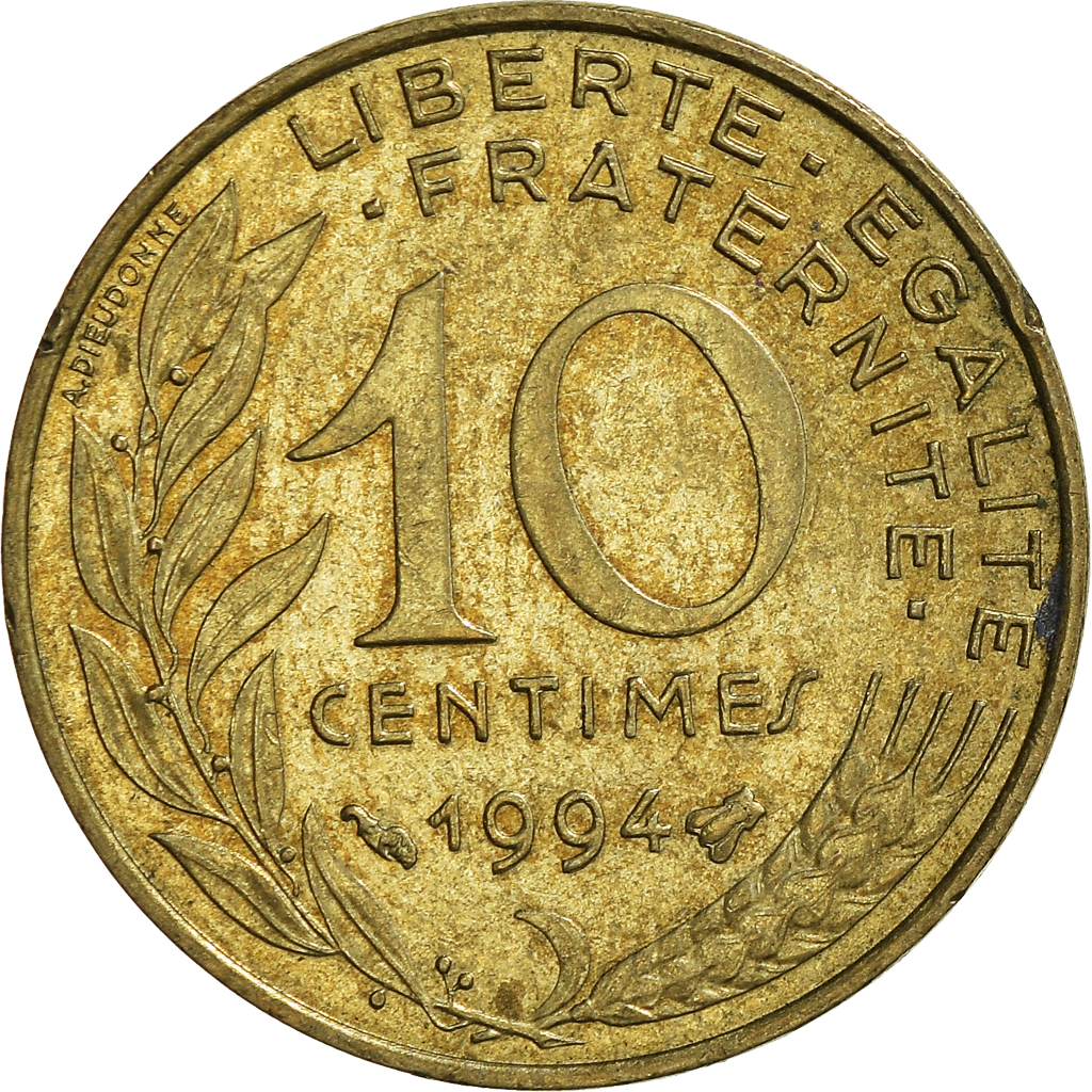 Moneda, Francia, 10 Centimes, 1994