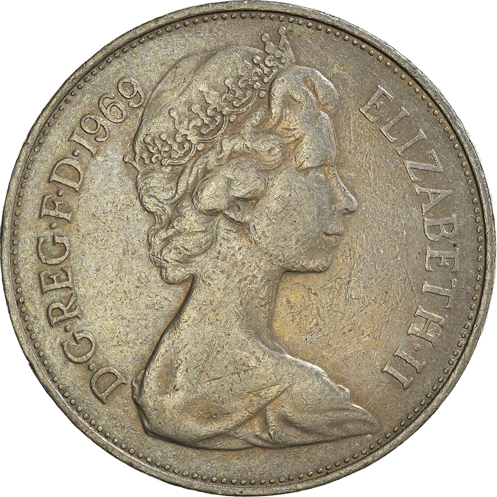 Moneda, Gran Bretaña, 10 New Pence, 1969