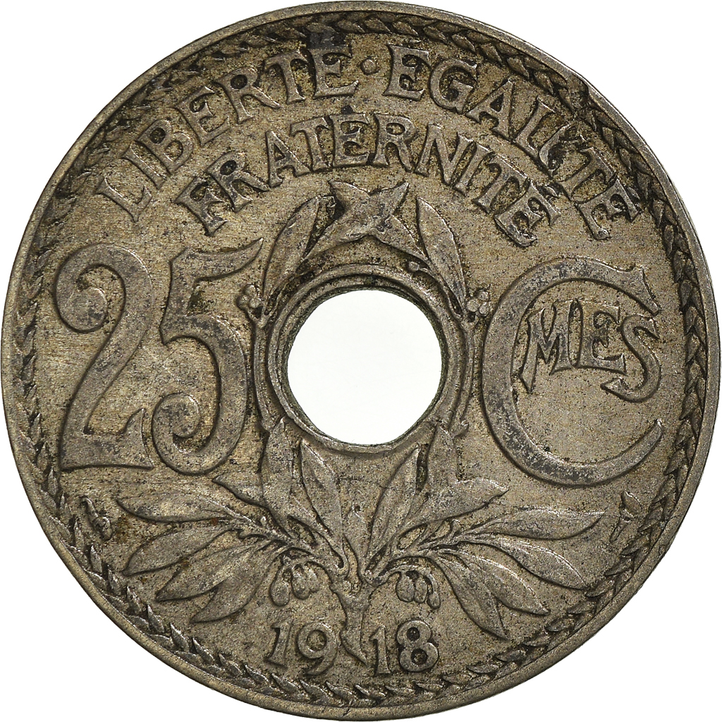 Moneda, Francia, 25 Centimes, 1918