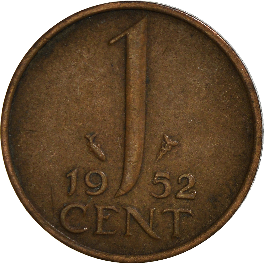 Moneda, Países Bajos, Cent, 1952