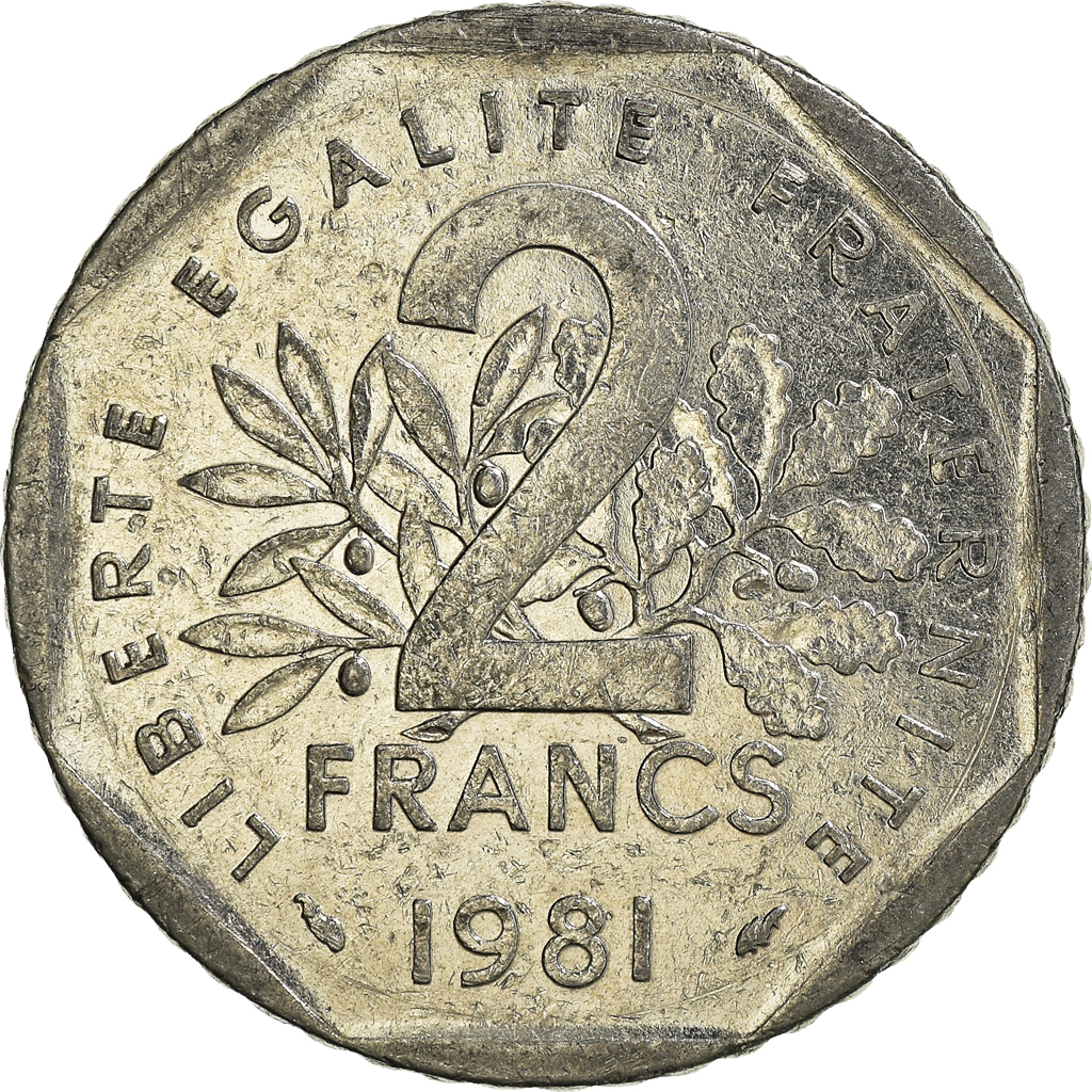 Moneda, Francia, 2 Francs, 1981