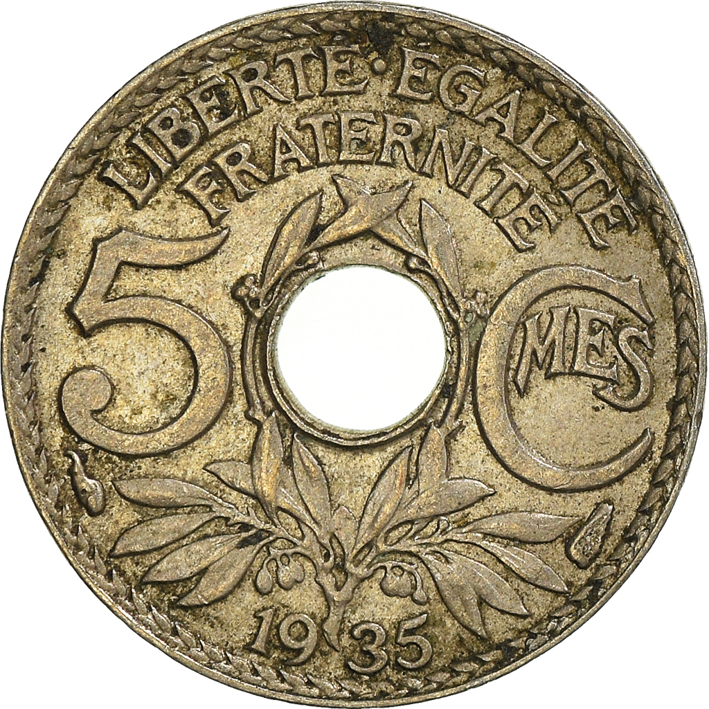 Moneda, Francia, 5 Centimes, 1935