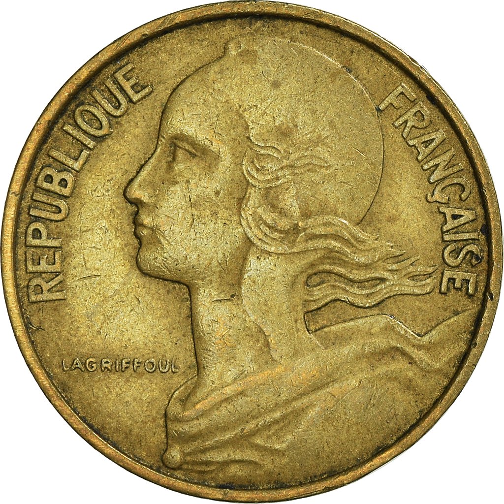 Moneda, Francia, 10 Centimes, 1964